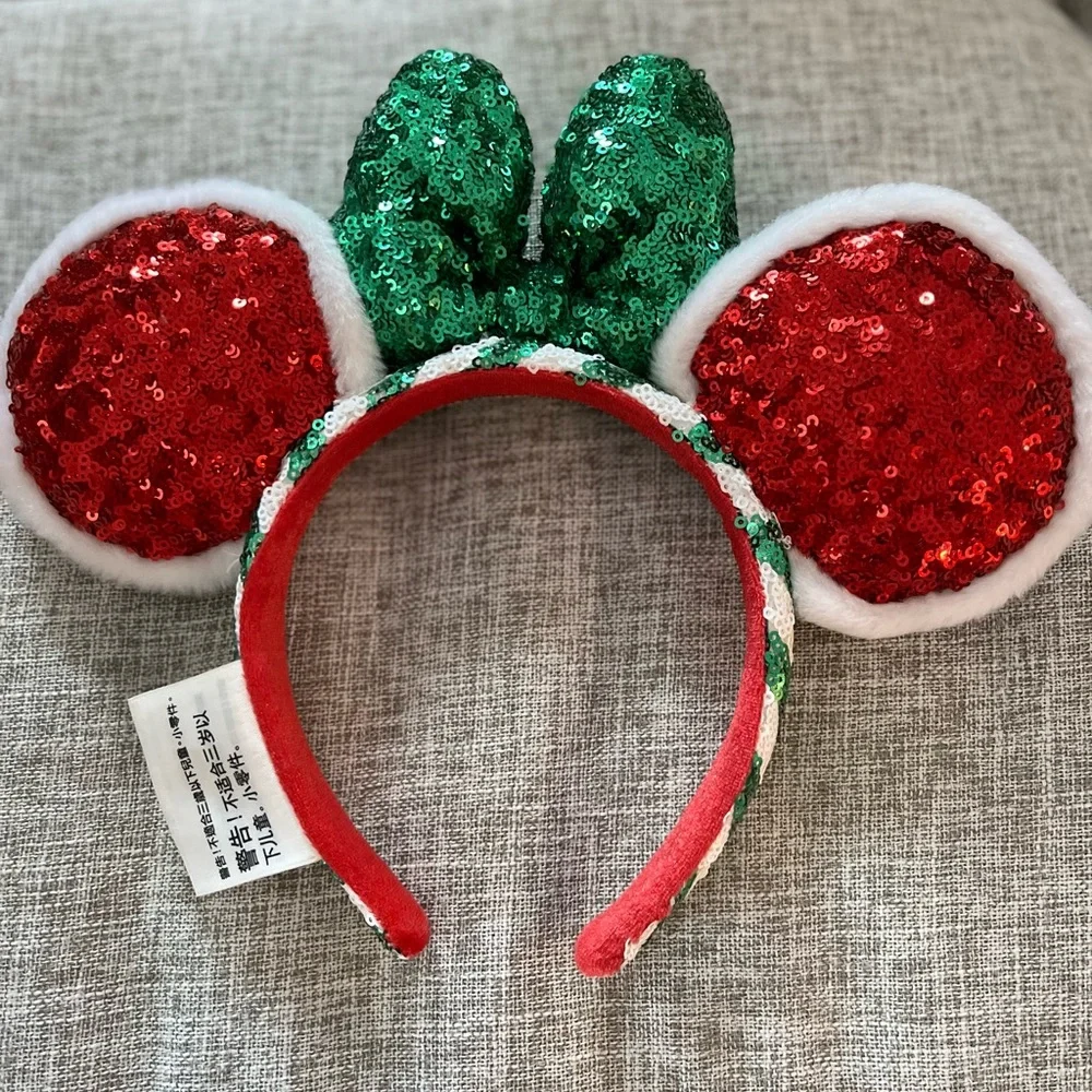 Disney Parks Peppermint‎ Candy Cane Ears Rare Edition Christmas Headband